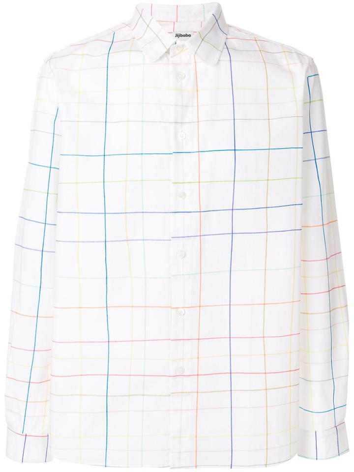 Jijibaba Grid Print Shirt - White