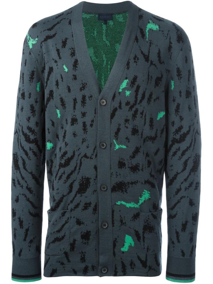 Lanvin Paneled Tiger Print Cardigan