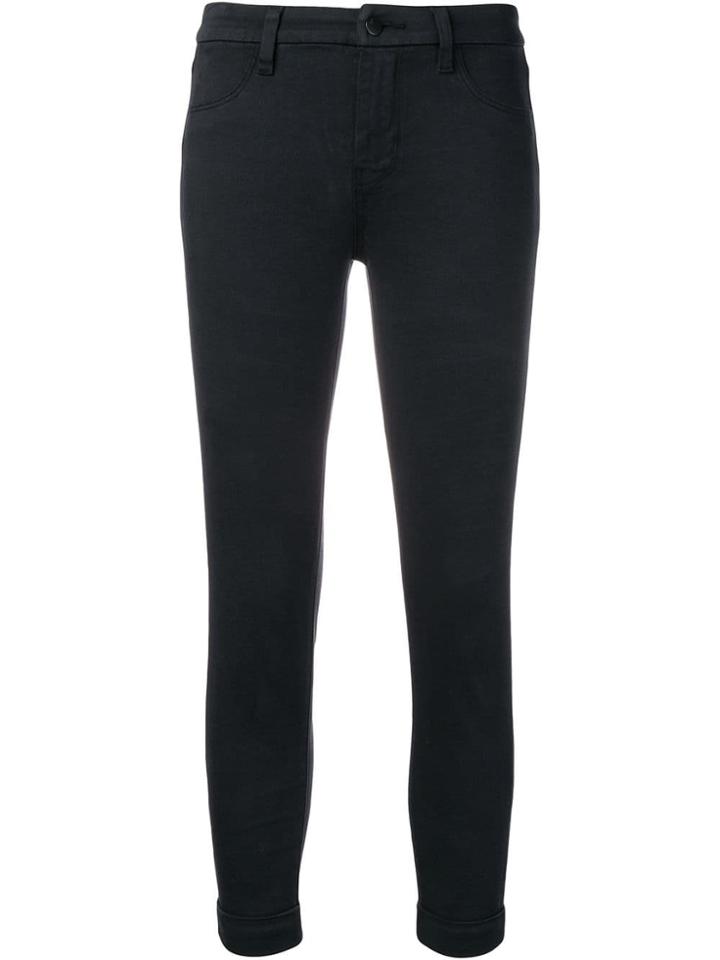 J Brand Anja Mid Rise Cuffed Jeans - Black