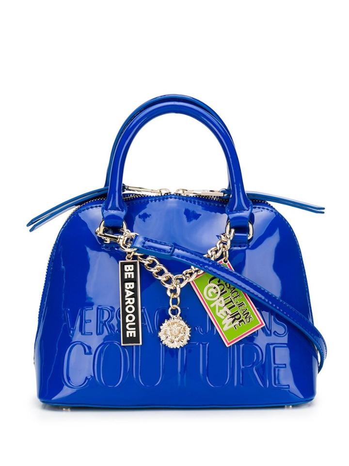 Versace Jeans Couture Embossed Patent-leather Tote Bag - Blue