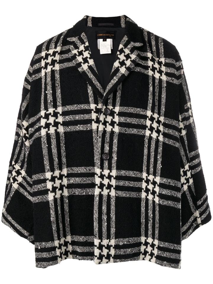 Comme Des Garçons 1990's Houndstooh Checked Jacket - Black
