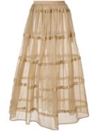 Uma Wang - A-line Transparent Skirt - Women - Silk/linen/flax/polyamide - S, Nude/neutrals, Silk/linen/flax/polyamide