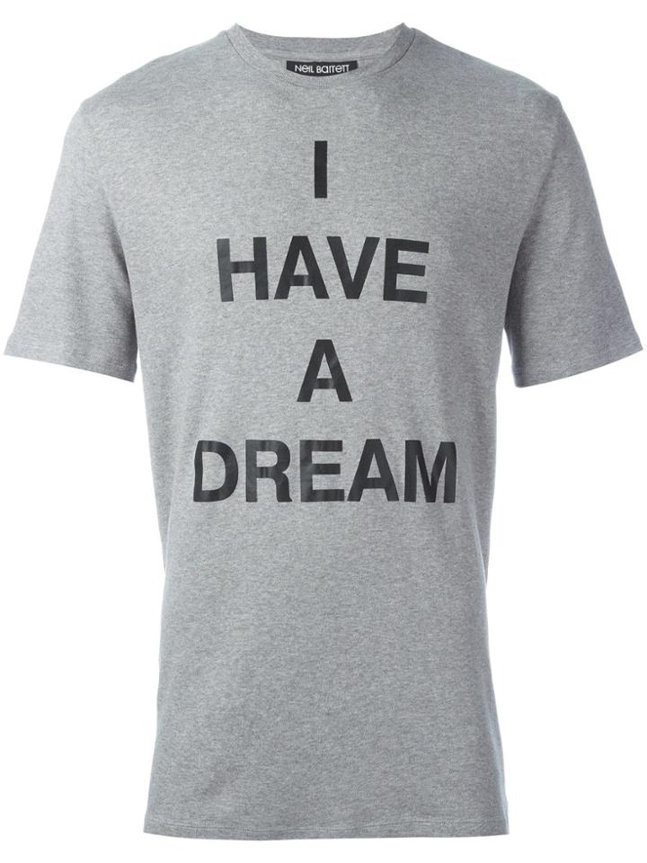 Neil Barrett I Have A Dream Print T-shirt - Grey