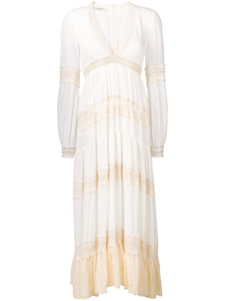 Philosophy Di Lorenzo Serafini Flared Maxi Dress - White