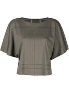 Pleats Please Issey Miyake Check Print Boxy T-shirt - Grey