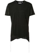 Private Stock Asymmetric Hem T-shirt, Size: Medium, Black, Silk/tencel