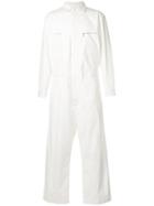 Junya Watanabe Comme Des Garçons Man Herringbone Pattern Jumpsuit, Men's, Size: Medium, White, Cotton/polyester