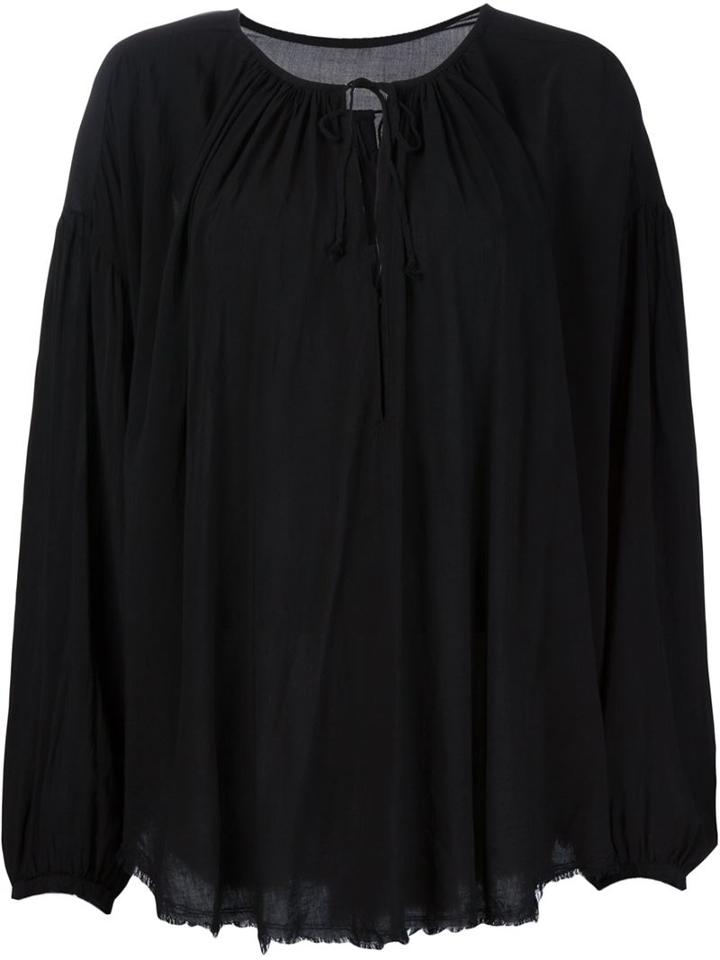 Raquel Allegra Shirred Blouse, Women's, Size: 2, Black, Rayon