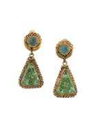 Chanel Vintage Triangle Dangling Clip On Earrings