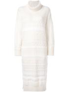 Coohem Solid Tweedy Knit Dress - White