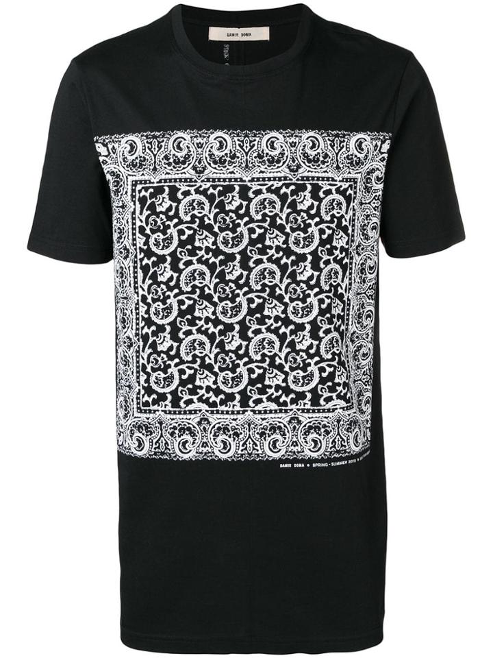 Damir Doma Box Paisley Print Longline T-shirt - 009 Black