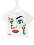 Moschino Kids Face Print T-shirt, Girl's, Size: 8 Yrs, White