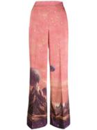 Pinko Printed Wide-leg Trousers