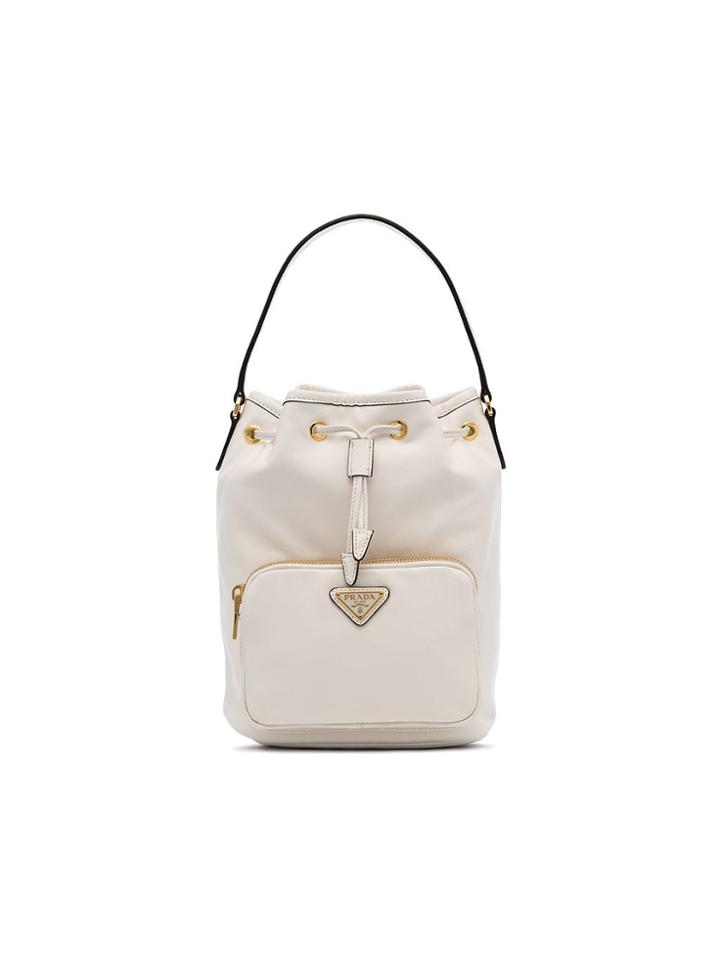 Prada White Saffiano Leather Bracelet Bag
