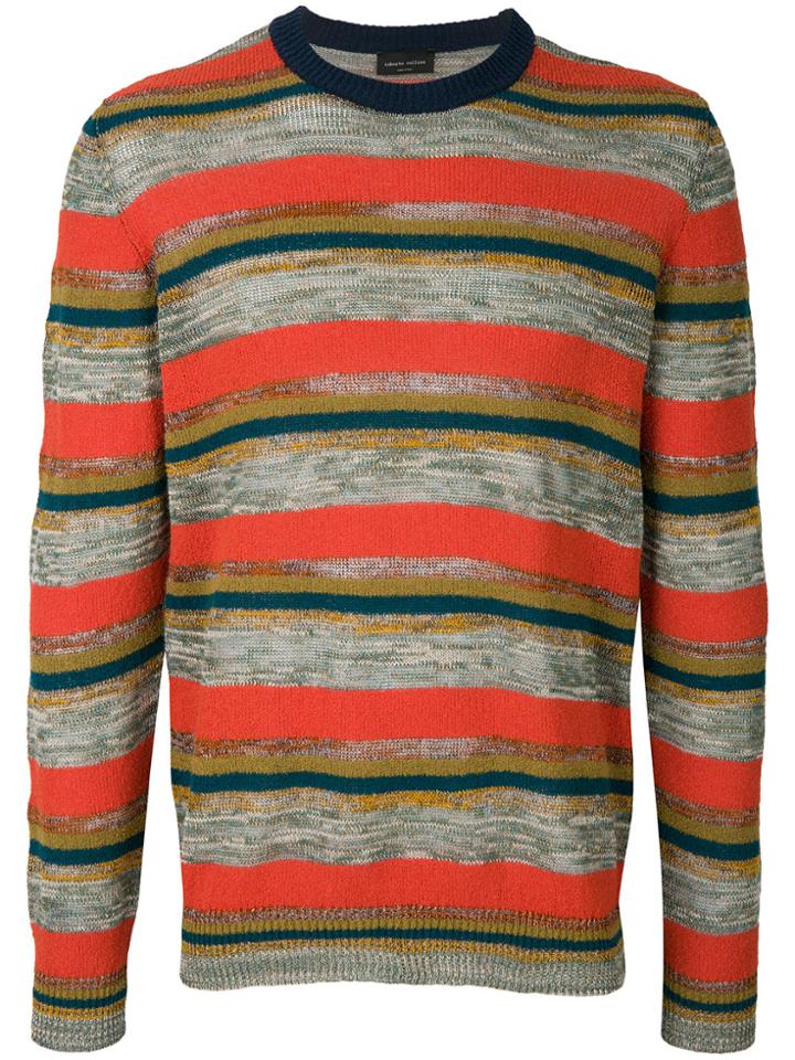 Roberto Collina Striped Round Neck Jumper - Multicolour