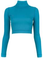 À La Garçonne Branded Cropped Top - Blue