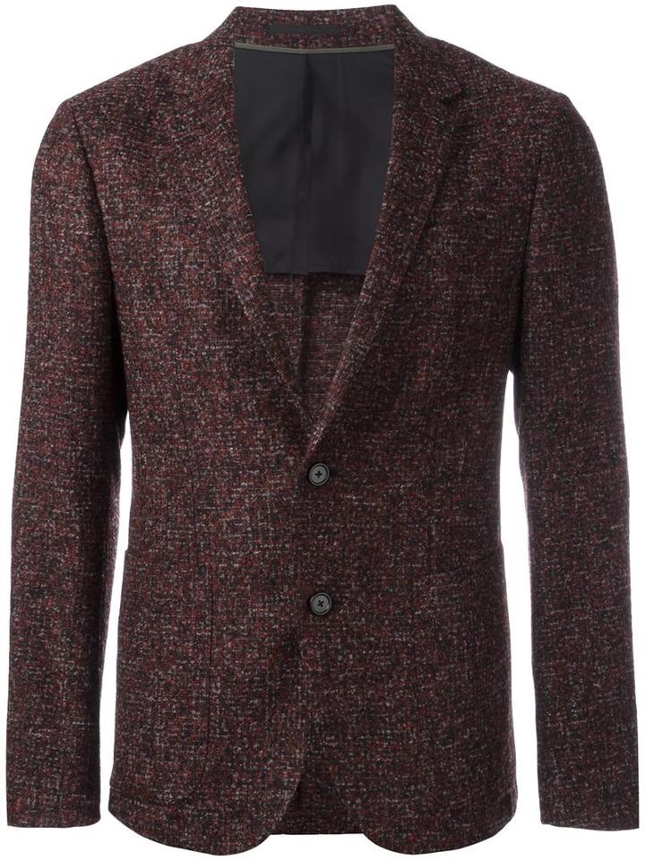 Z Zegna Flocked Pattern Blazer, Men's, Size: 50, Red, Cupro/polyamide/cashmere/alpaca