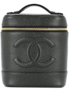 Chanel Vintage Cc Logos Cosmetic Hand Bag - Black