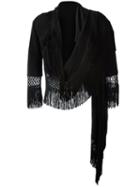 Moschino Vintage Fringed Jacket, Women's, Size: 40, Black
