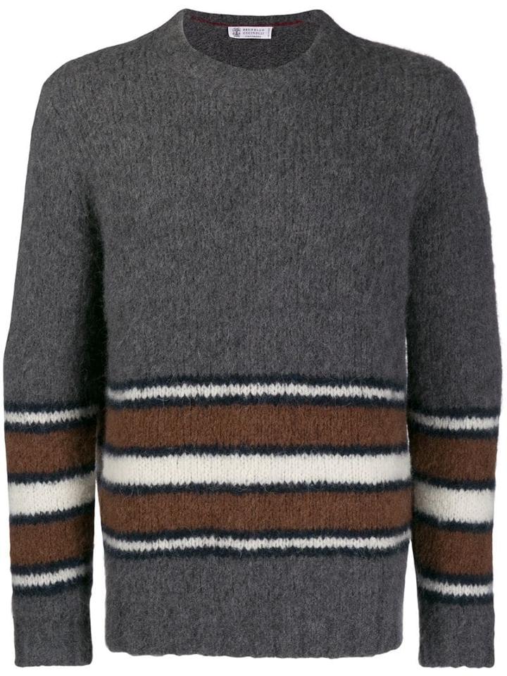 Brunello Cucinelli Chunky Crew Neck Jumper - Grey