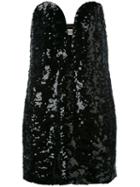 Saint Laurent - Sequin Strapless Dress - Women - Silk - 40, Black, Silk