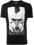 Neil Barrett Split Portrait T-shirt, Men's, Size: L, Black, Cotton