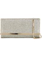 Jimmy Choo 'milla' Clutch, Women's, Grey, Leather/lurex