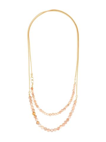 Crystalline Lepidolite Beads Necklace - Pink