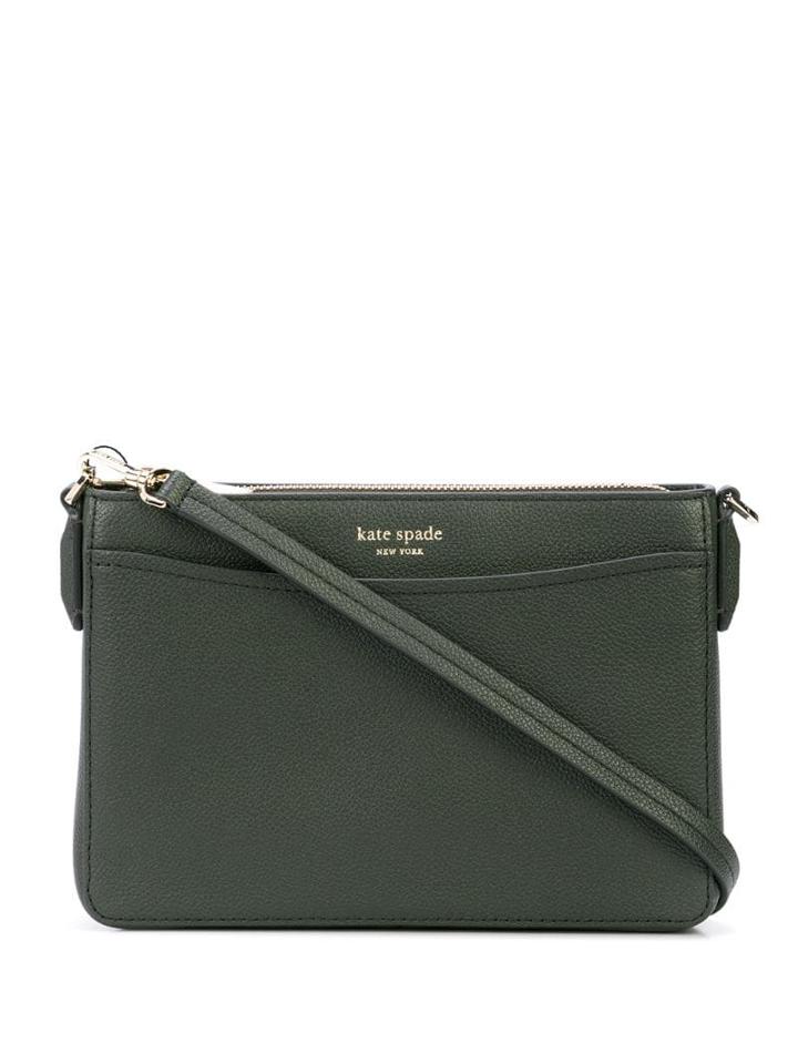 Kate Spade Logo Plaque Crossbody Bag - Green