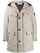 Stone Island Compass Badge Parka Coat - Neutrals