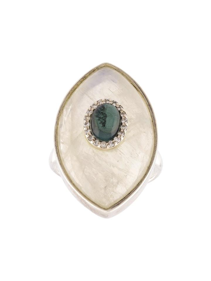 Marlo Laz Iris Verticle Ring - White