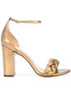 Rachel Zoe Chunky Heel Sandals - Yellow & Orange