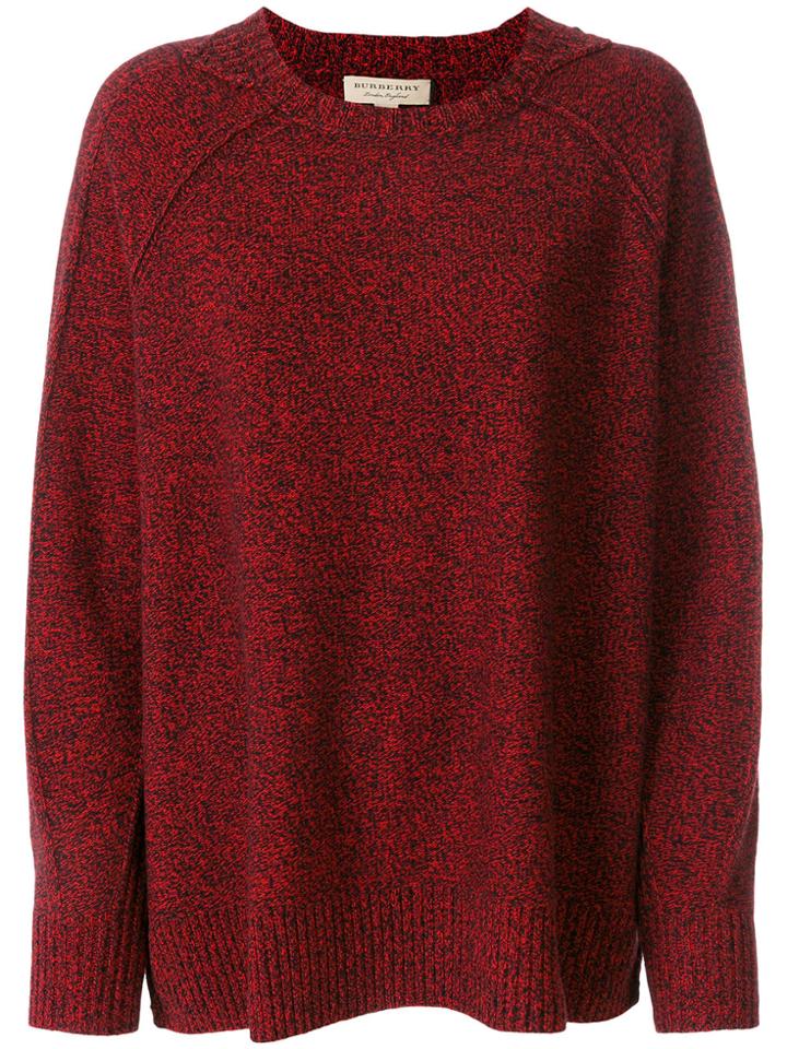 Burberry Round Neck Knit Jumper - Red