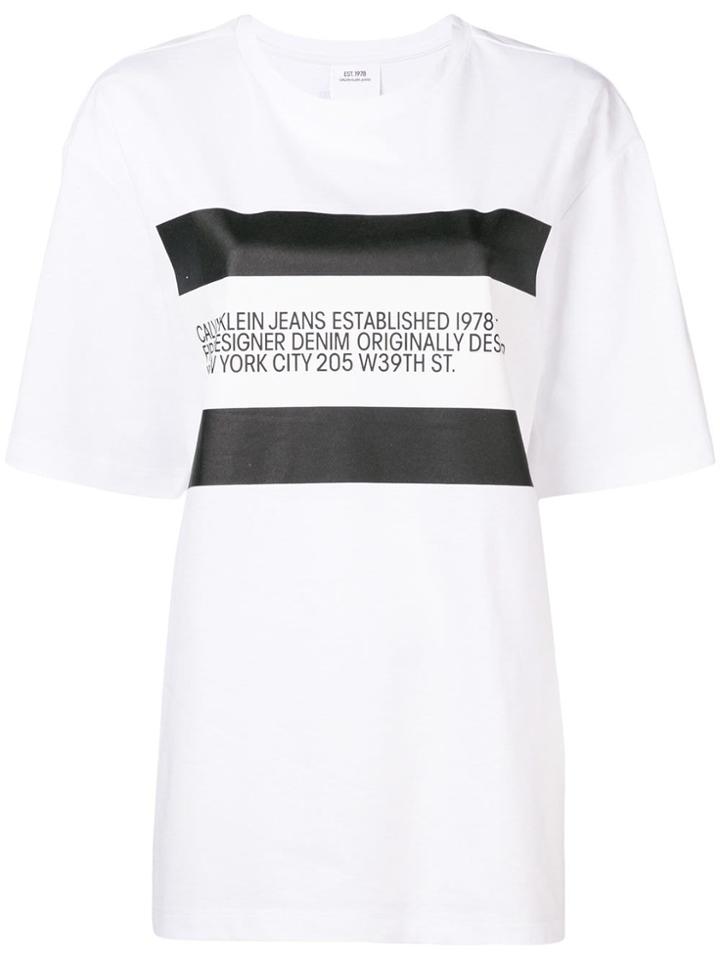 Calvin Klein Jeans Est. 1978 Designer Bio Print T-shirt - White