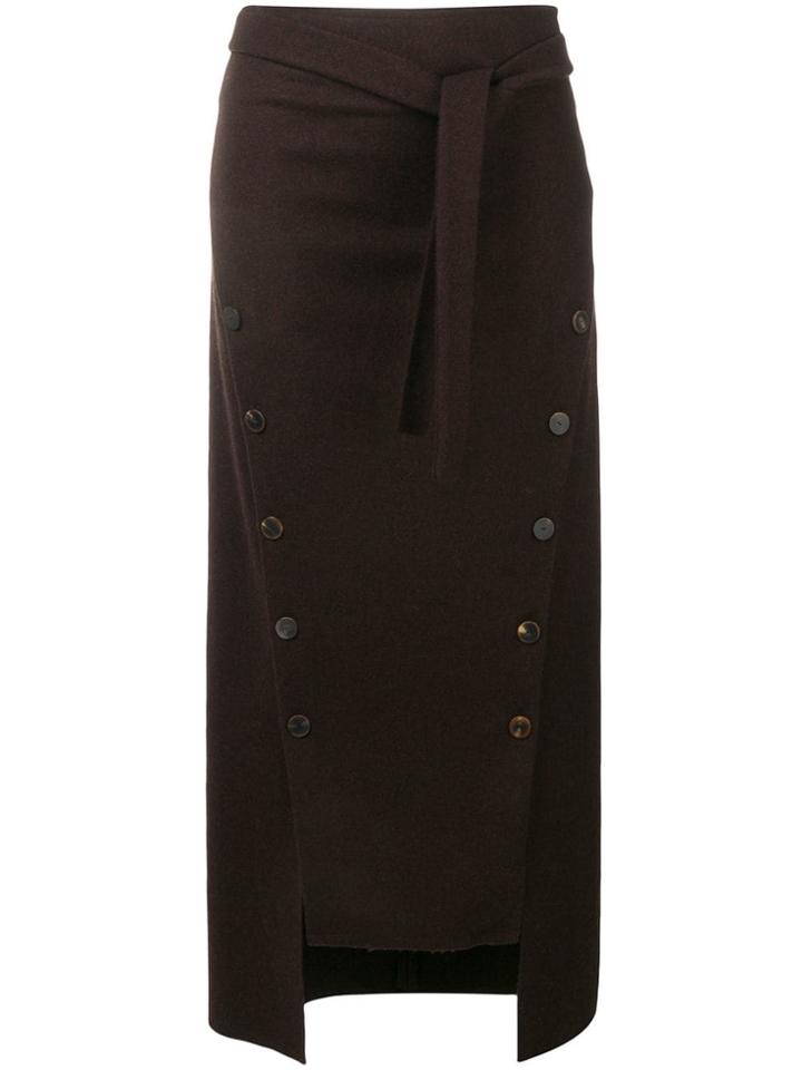 A.w.a.k.e. Straight Midi Skirt - Brown