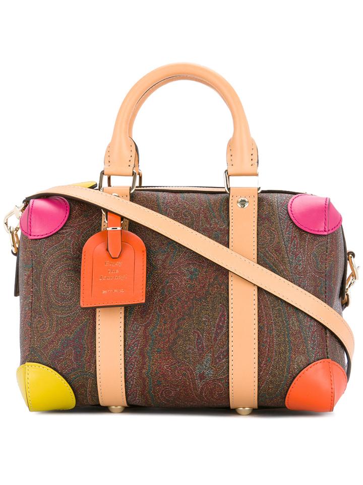 Etro Multicoloured Corner Paisley Print Tote Bag - Metallic