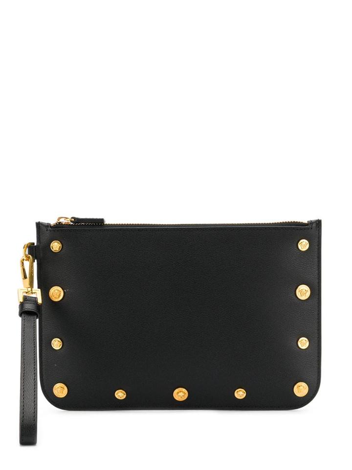 Versace Medusa Stud Clutch Bag - Black