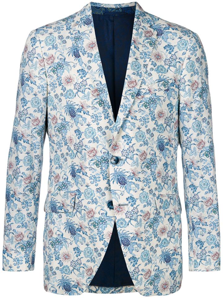 Etro Floral Blazer - Blue