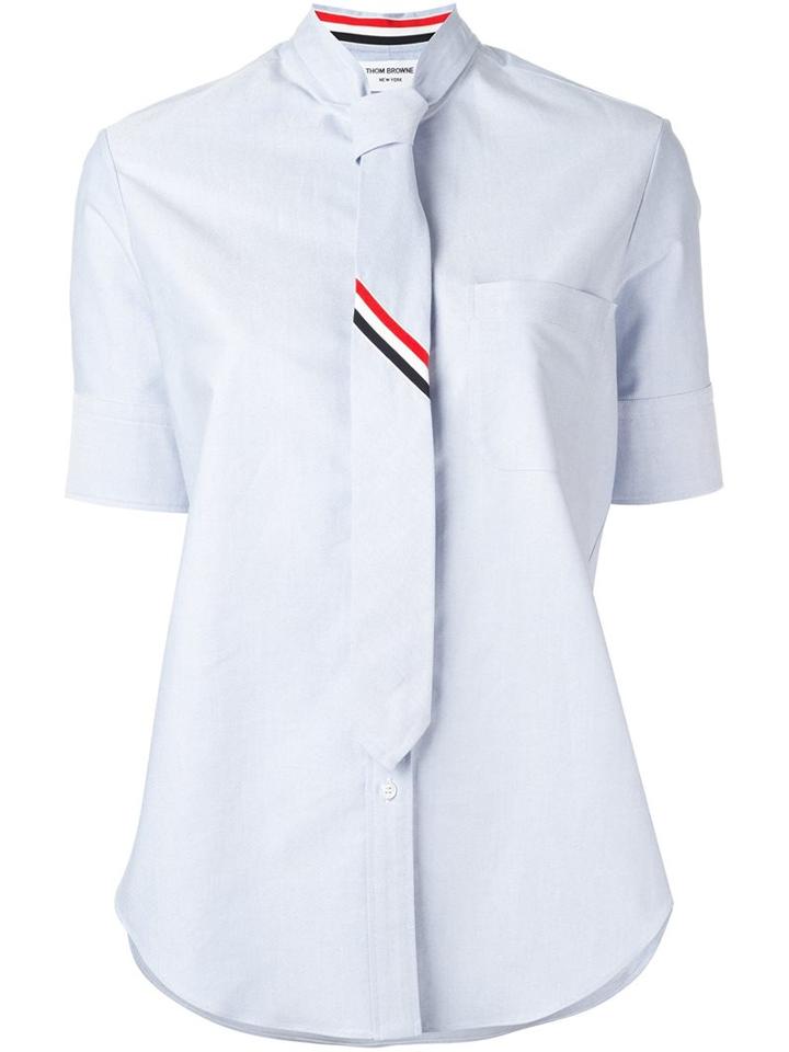Thom Browne Striped Tie Detail Shirt