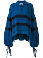 Sonia Rykiel - Contrast Oversized Top - Women - Nylon/cotton - S, Blue, Nylon/cotton