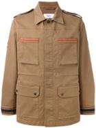 Fashion Clinic Timeless - Embroidered Trim Field Jacket - Men - Cotton/spandex/elastane - 48, Brown, Cotton/spandex/elastane