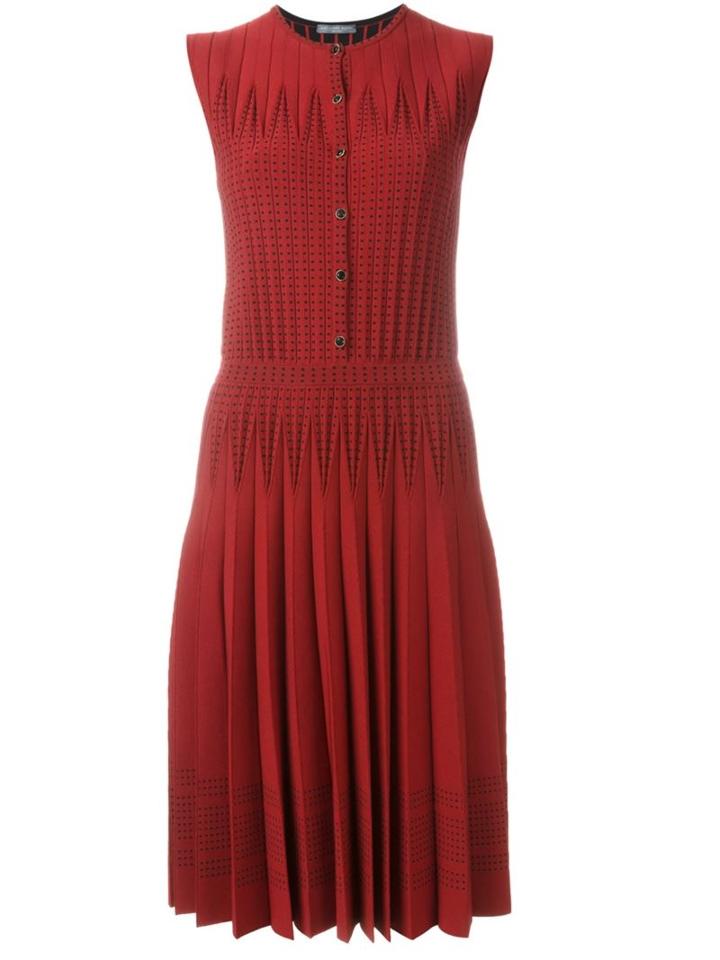 Alexander Mcqueen Ribbed Knit Dress, Women's, Size: Xs, Red, Polyamide/polyester/spandex/elastane/wool