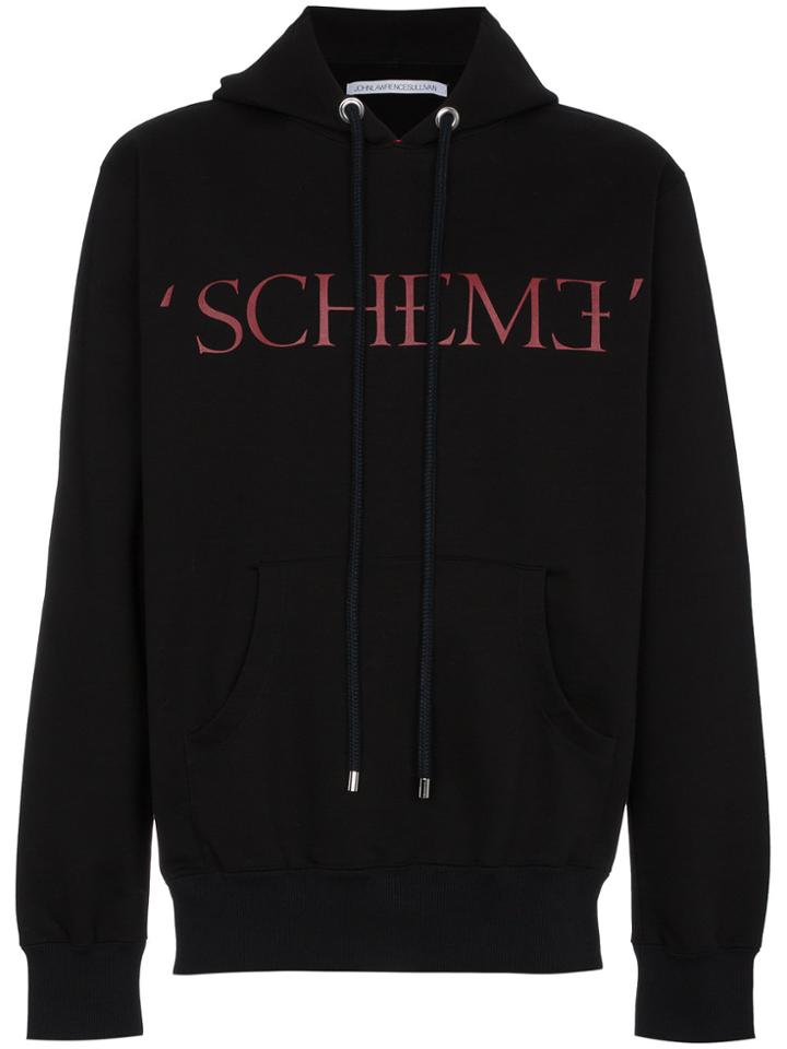 John Lawrence Sullivan Scheme Print Hooded Sweatshirt - Black