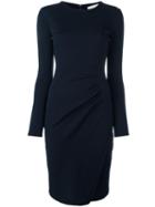 Michael Michael Kors Ruched Jersey Dress, Women's, Size: Large, Blue, Viscose/wool