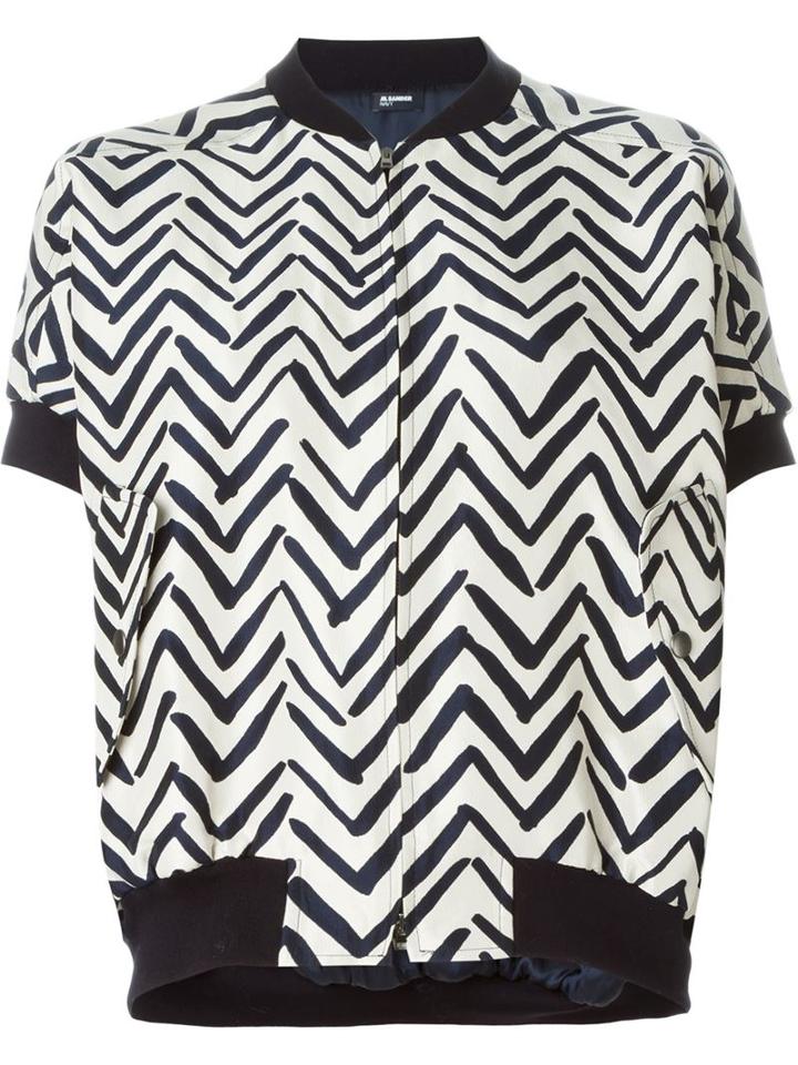 Jil Sander Navy Shortsleeved Bomber Jacket