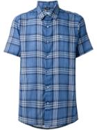 Raf Simons Checked Shortsleeved Shirt, Men's, Size: 46, Blue, Cotton