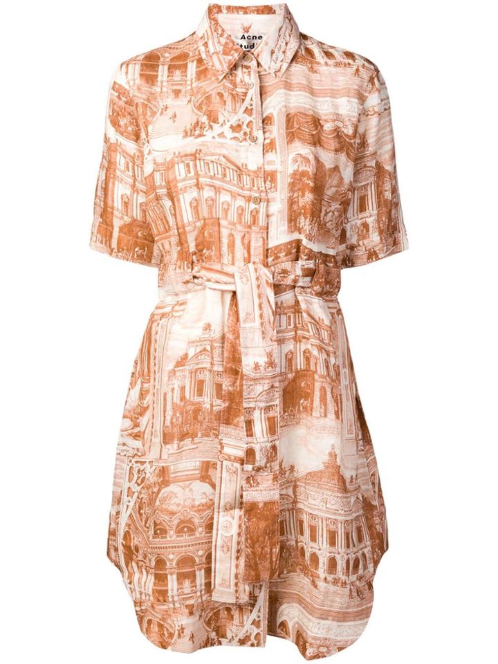 Acne Studios Printed Shirt Dress - Neutrals