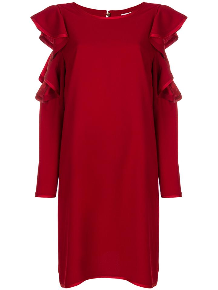 P.a.r.o.s.h. Cold Shoulder Dress - Red