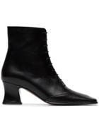 By Far Kate 60 Lace-up Leather Ankle Boots - Black