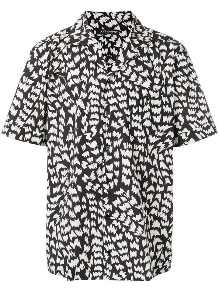 Dolce & Gabbana Memphis Print Bowling Shirt - Black